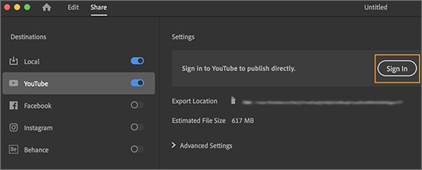 Adobe Premiere Rushで作成した動画をyoutubeに共有する方法を紹介