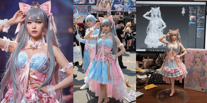 話題のAIフィギュア・コスプレ画像・動画を生成する