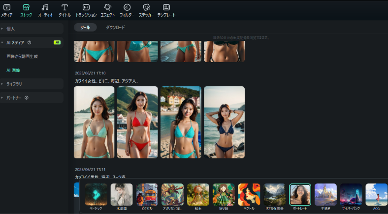 FilmoraAIで自分の写真をカプセルトイ風画像にする