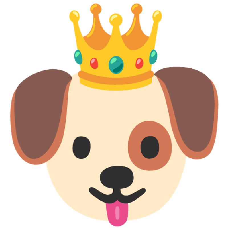 犬と冠の絵文字ミックス - 冠を被った犬