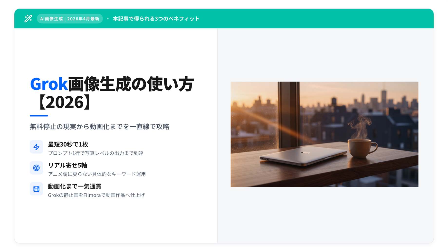 Grok画像生成の使い方を紹介する導入イメージ
