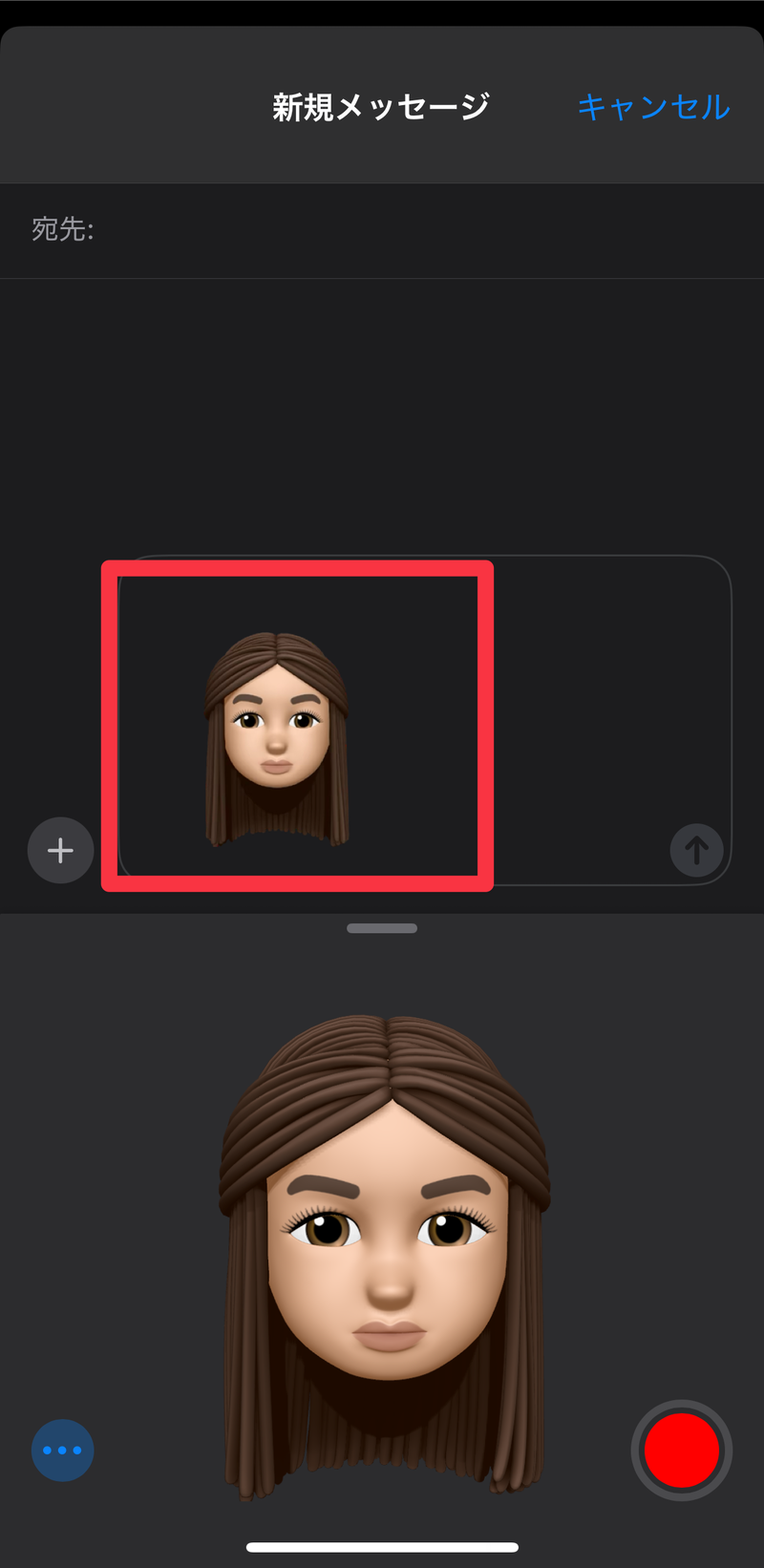 ミー文字作成Step3 - 作成したミー文字をメッセージやFaceTimeで使用する方法