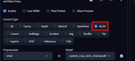 ControlNetのmlsdモデルの使い方