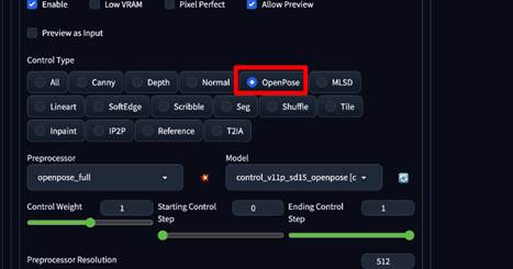 ControlNetのOpenPoseモデルの使い方