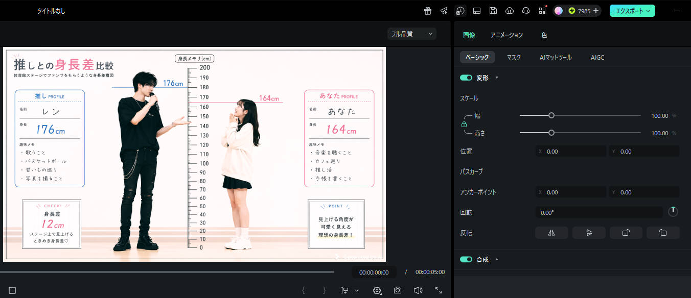 切り抜きと仕上げ