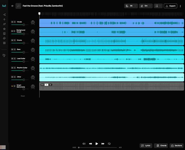 Moises AI【音源分離で構成を変える】