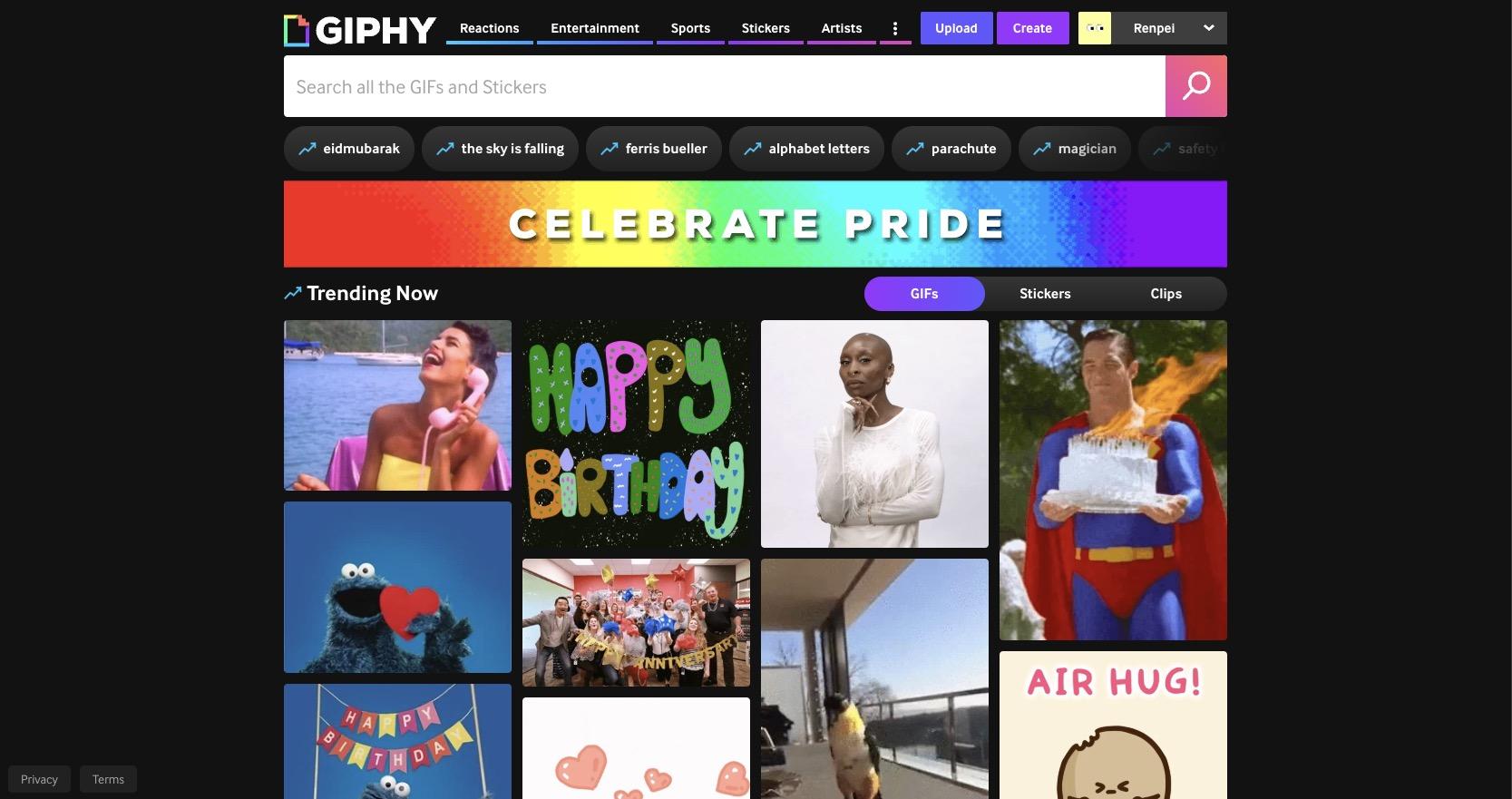 無料GIF素材サイト‐GIPHY