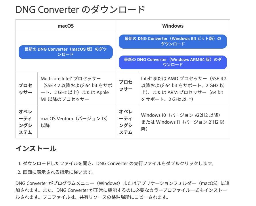 Adobe DNG Converter-RAWをRAW(DNG)に変換