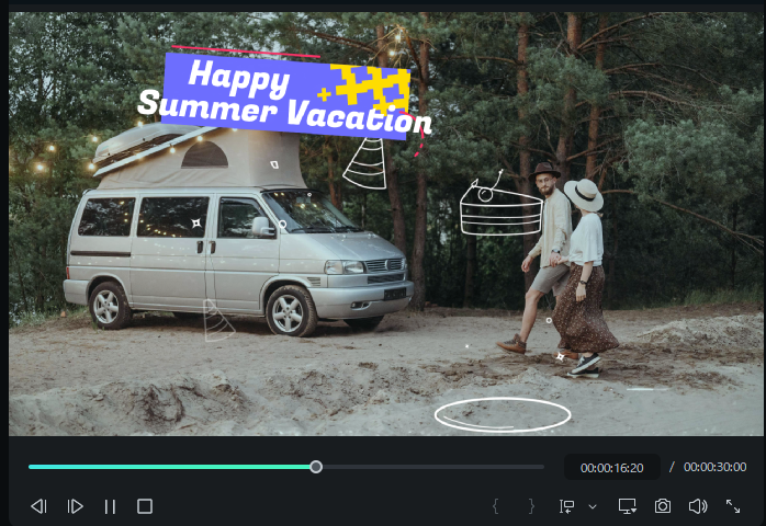Filmoraで使える暑中見舞い動画テンプレート