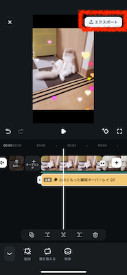 「エクスポート」をタップ