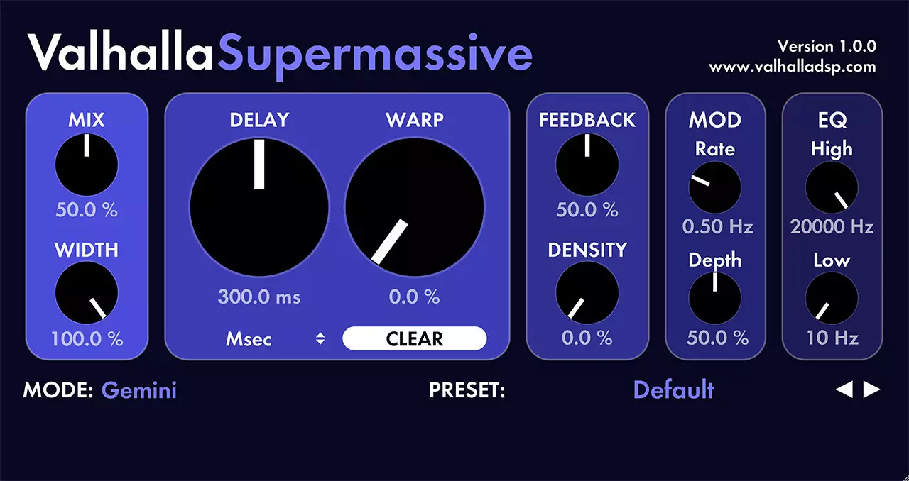 Valhalla Supermassive-リバーブプラグイン