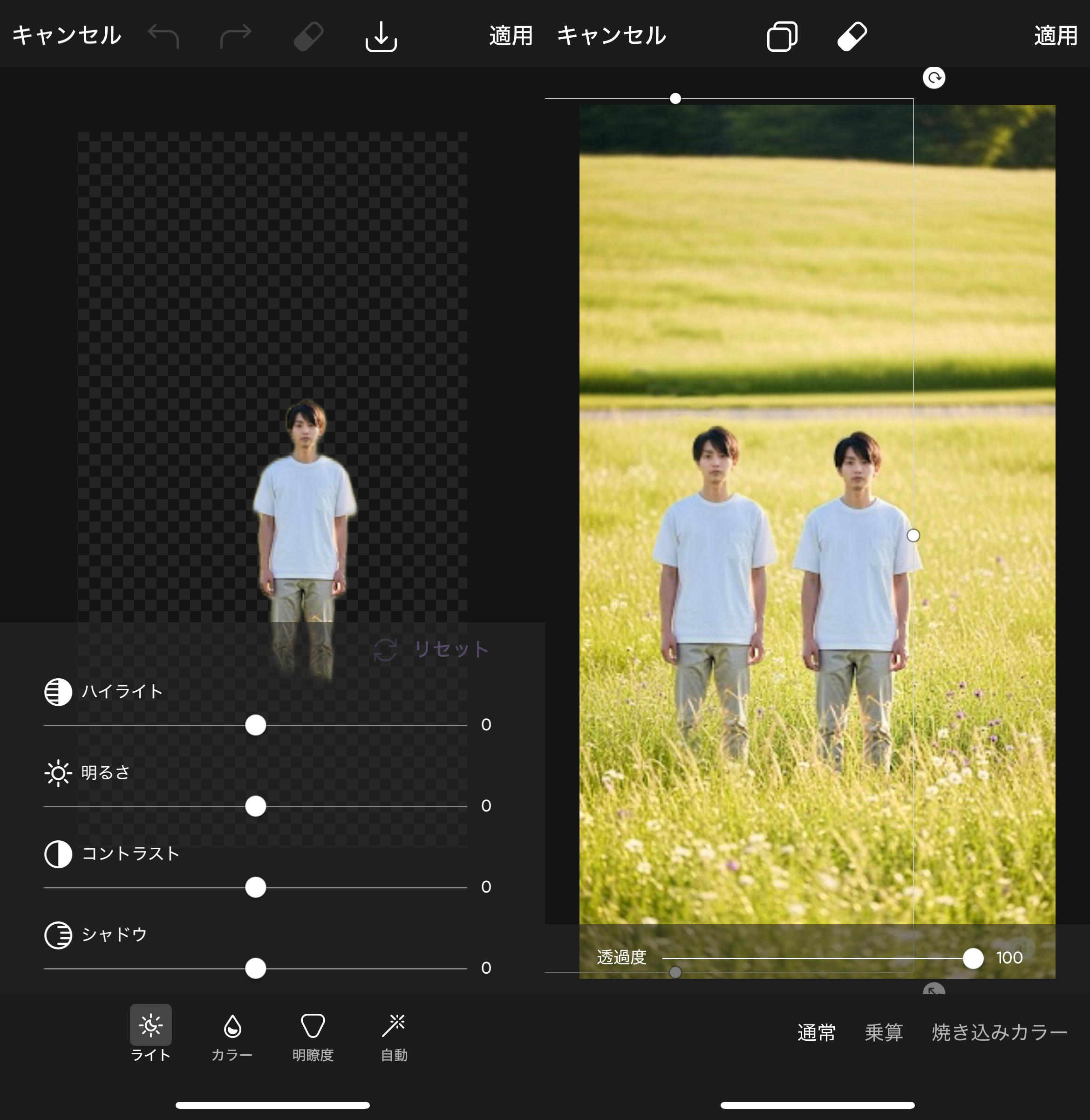 Picsartアプリで人を消す-「部分選択」のコツ