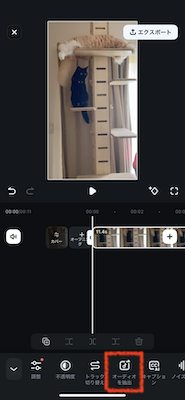元の音声をミュートまたは抽出