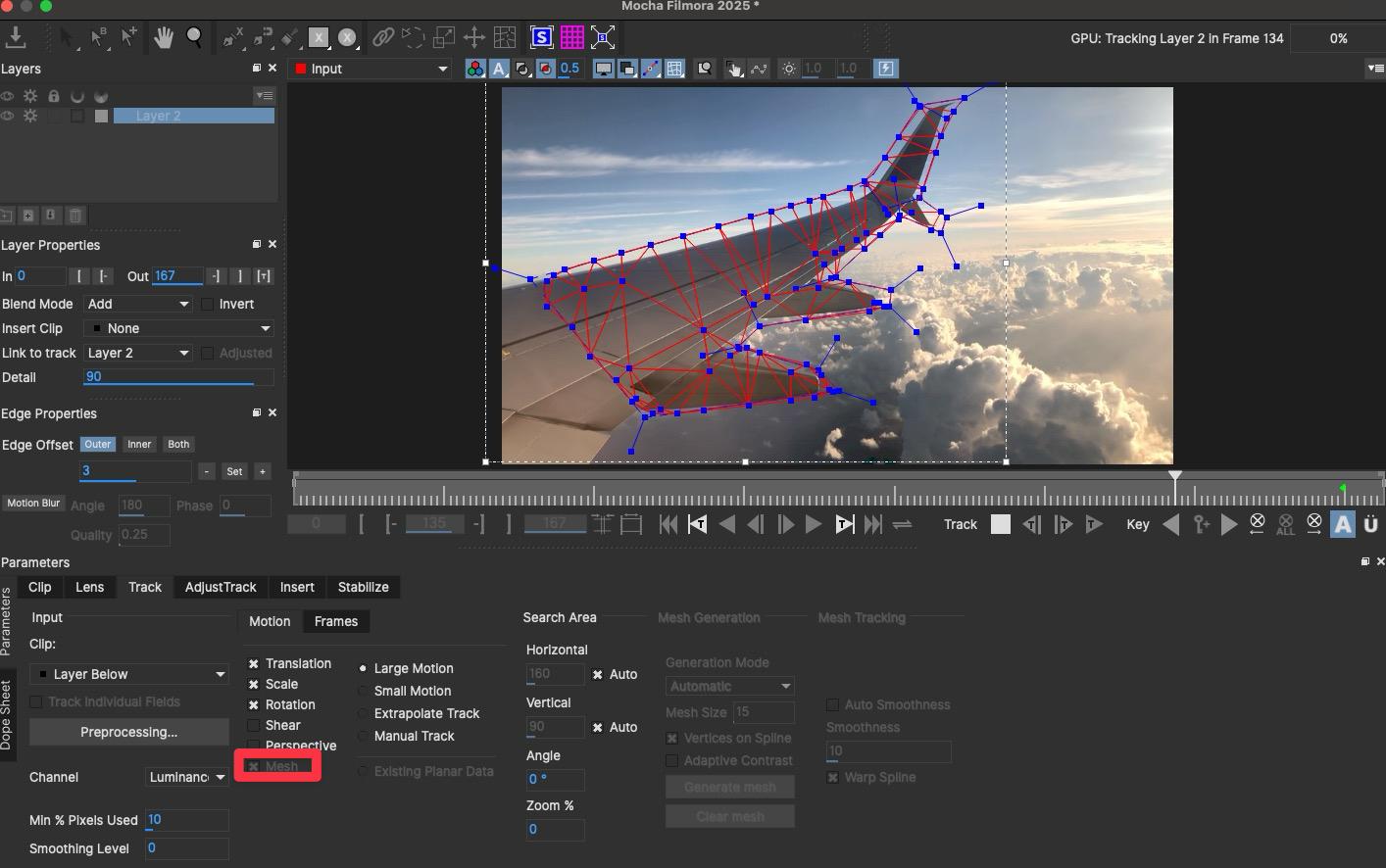 Generate Mesh（メッシュを生成）」をクリック
