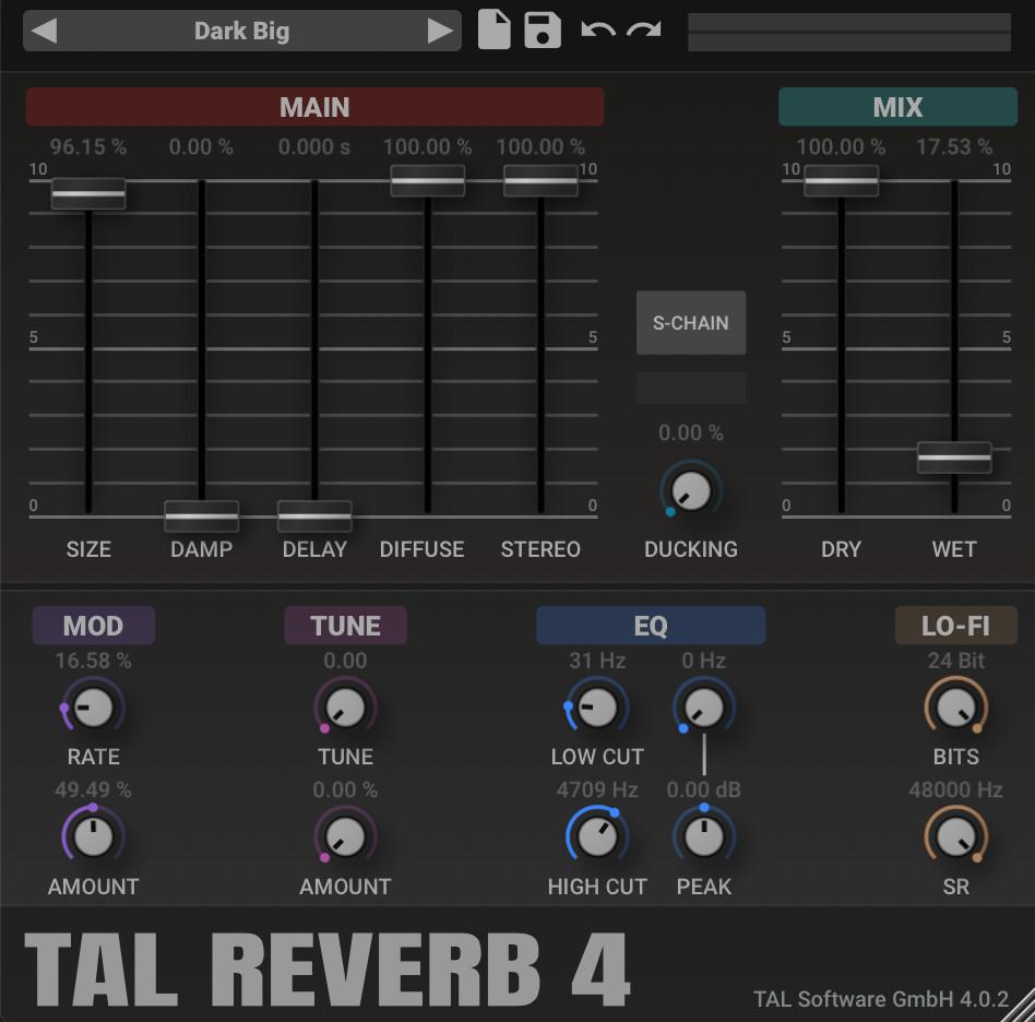 TAL-Reverb-4-VSTプラグイン