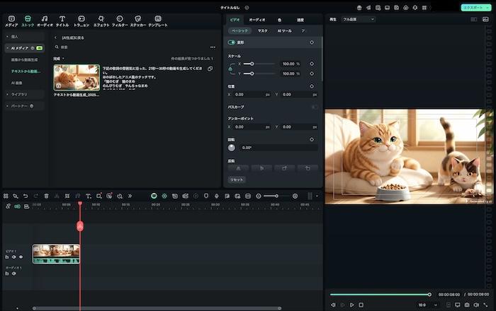 Filmora-テキストから動画生成