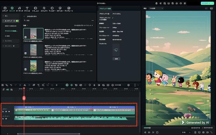 音声と映像の長さを合わせ