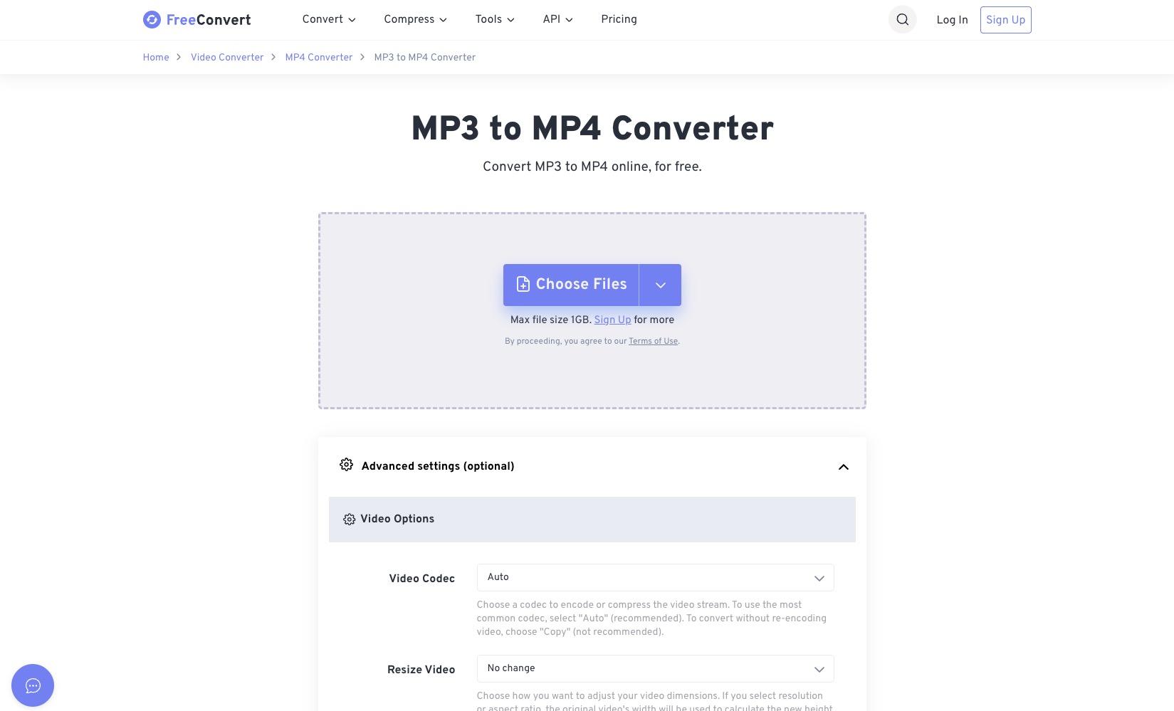MP3をMP4に変換フリーサイト-FreeConvert
