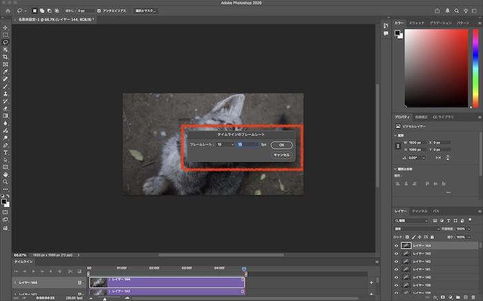 フレームレートを設定
