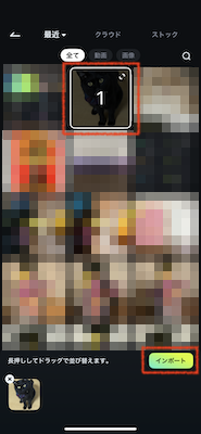 「インポート」をタップ