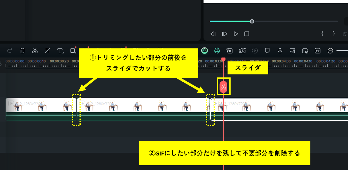 不要部分を削除