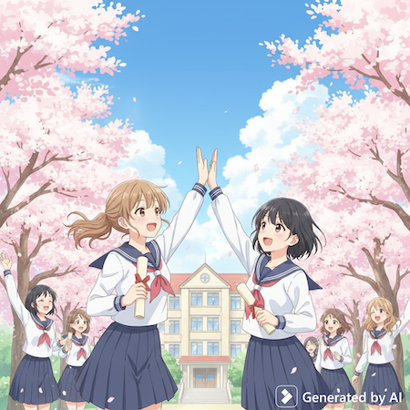 生成された卒業イラスト