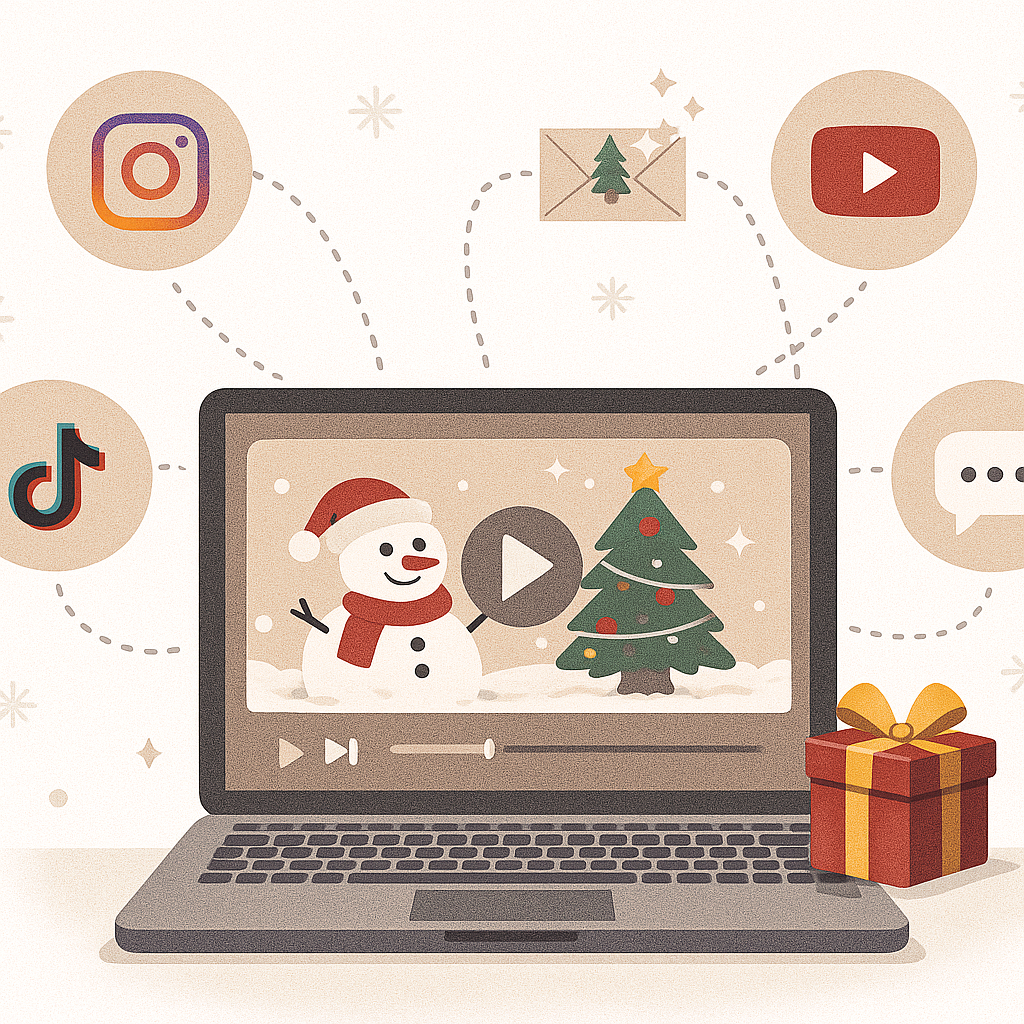 クリスマス動画のシェア方法