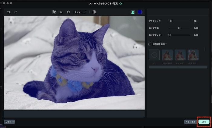 「適用」をクリック