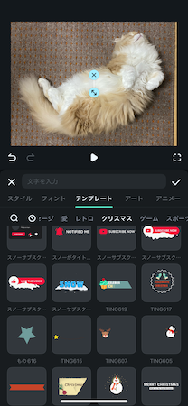 クリスマスメッセージテキストの追加