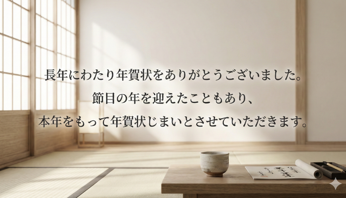 年賀状 じまい 文例 60 代