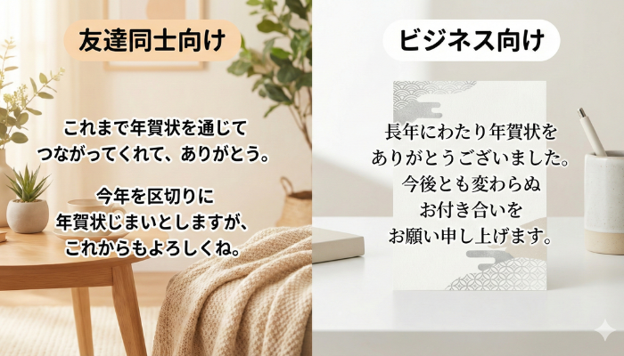 年賀状 じまい 文例