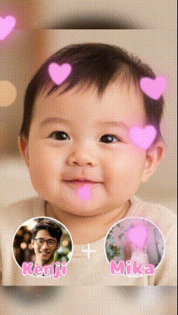 こどもの顔予想動画