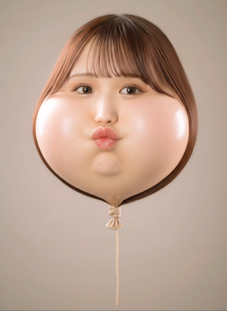 顔バルーン加工