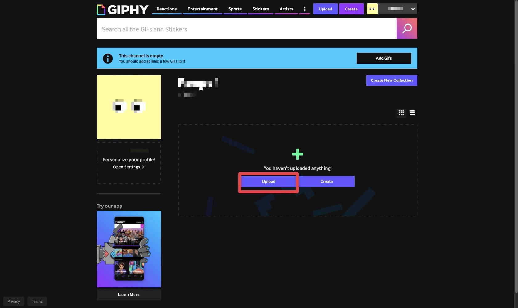 GIFをアップロード