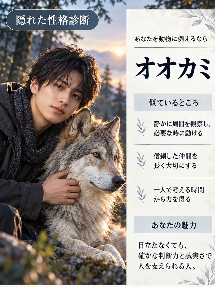 リアル動物図鑑風のAIどうぶつ診断画像