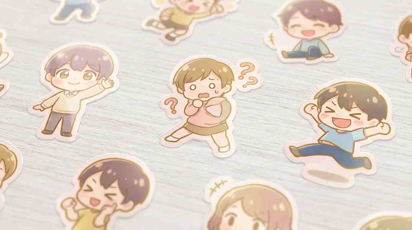 FilmoraのAIステッカーでAIちびキャラをスタンプ化するイメージ