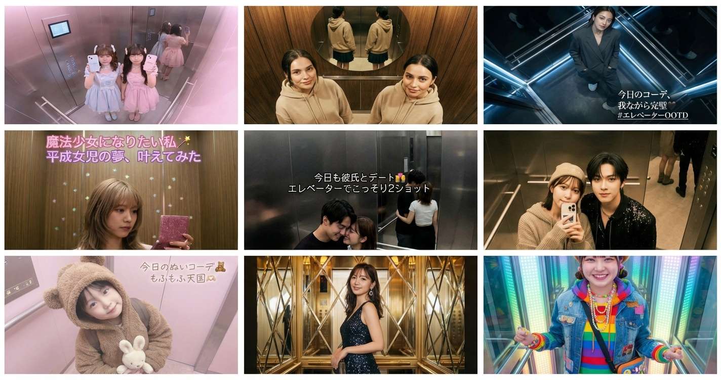 ai エレベーターフォト作成