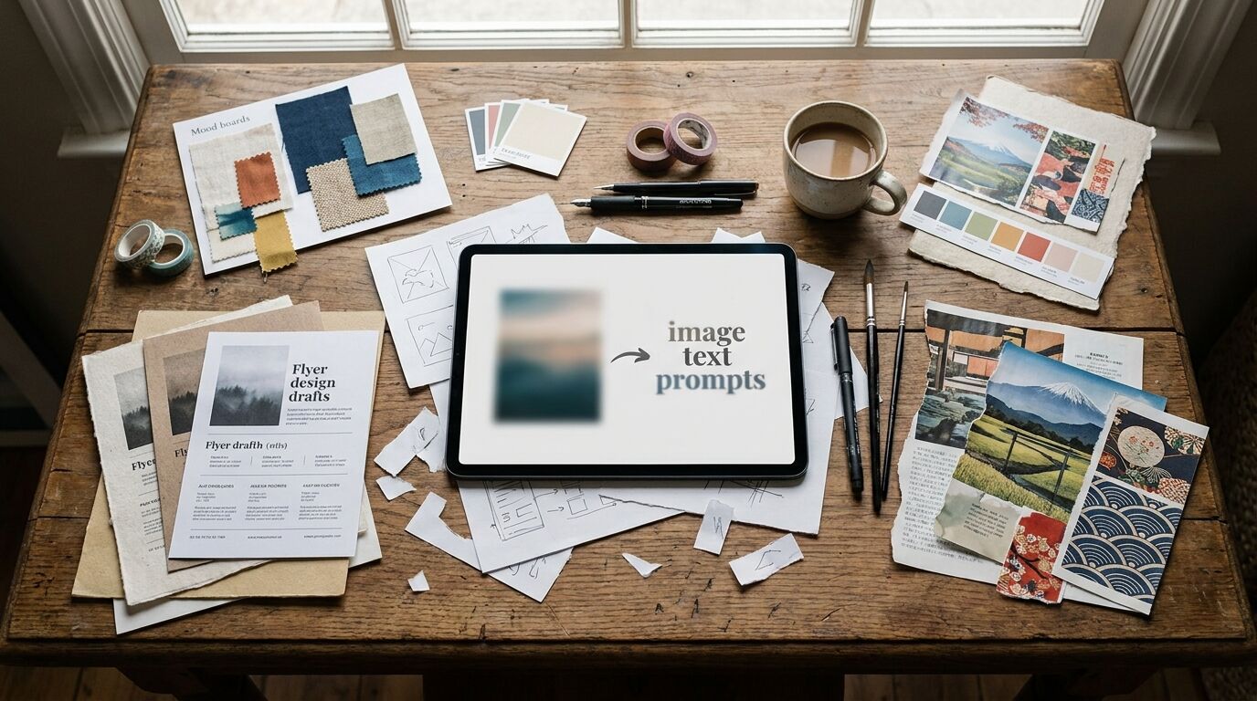 FilmoraのAI画像からプロンプト生成で参考チラシの雰囲気を言語化