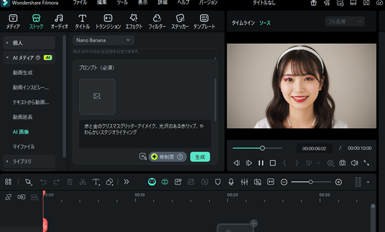 generate christmas makeup photo from text