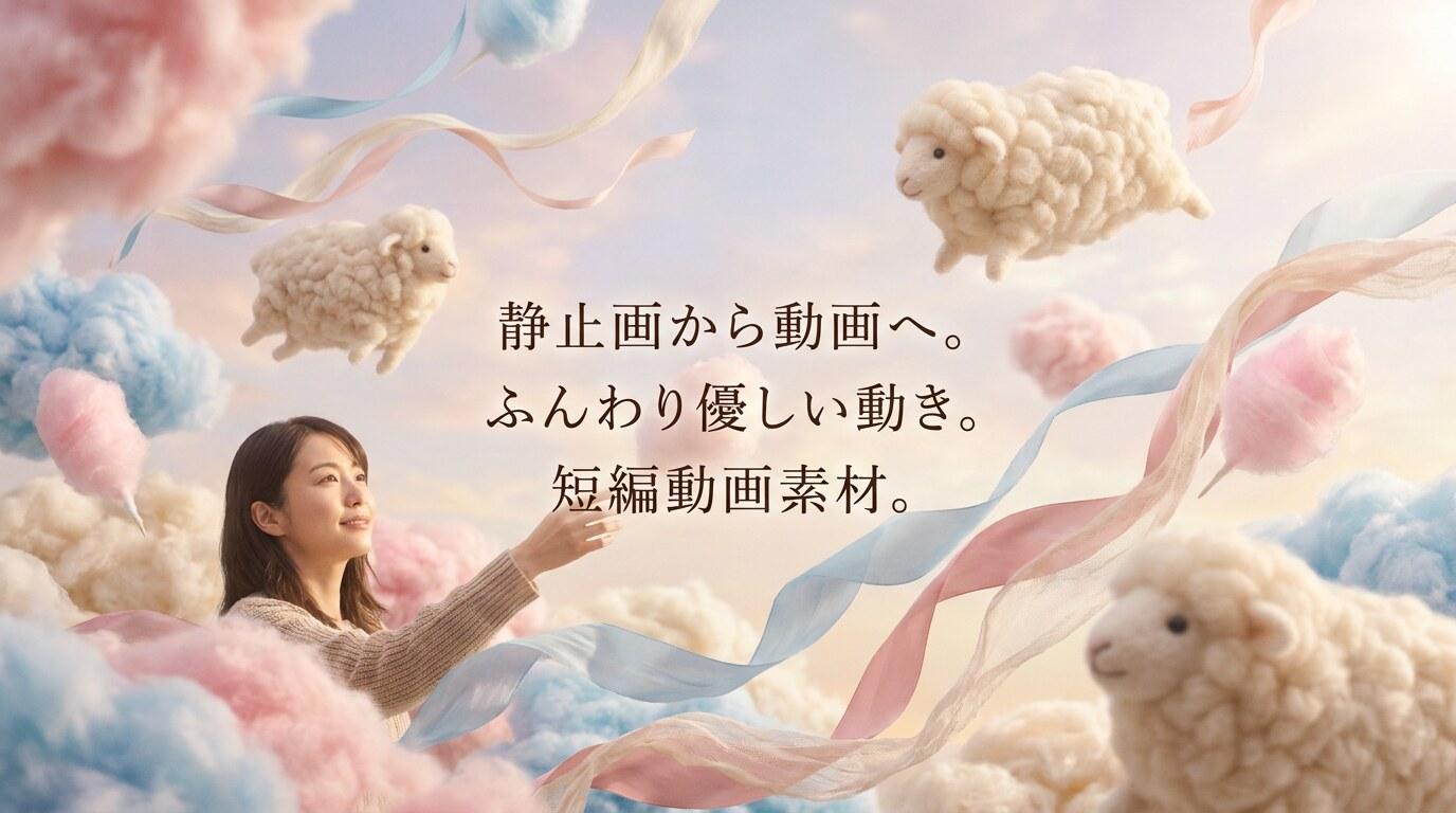 AI画像から動画生成でAIもこもこ加工画像を動かす