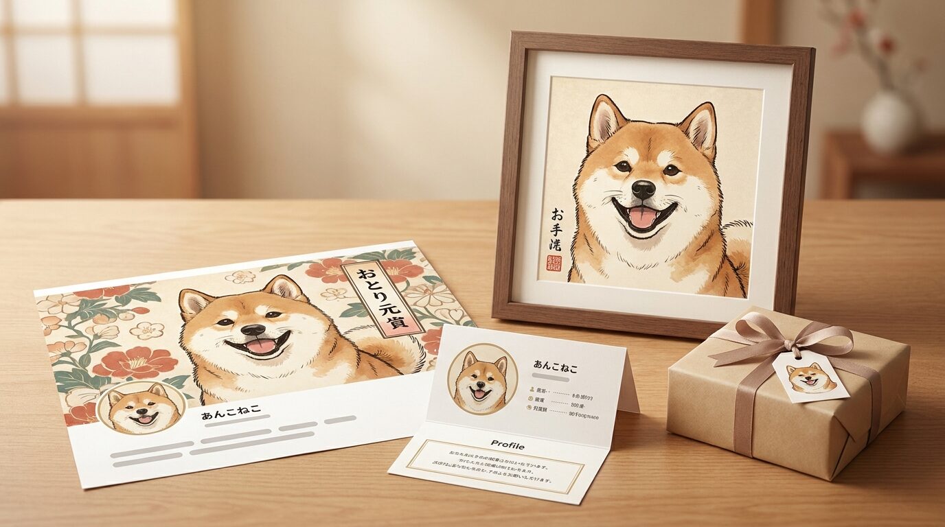 FilmoraのAIサムネイルエディターでペットポートレートを複数比率へ展開するイメージ