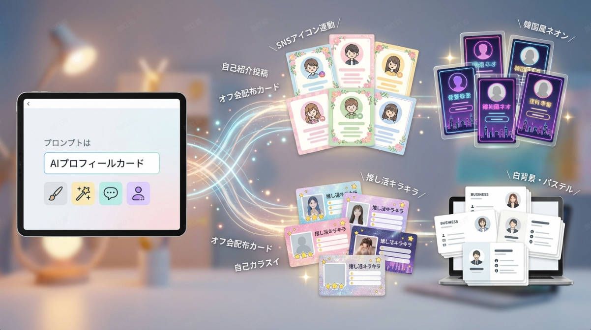 FilmoraのAI画像生成でAIプロフィールカードを作成