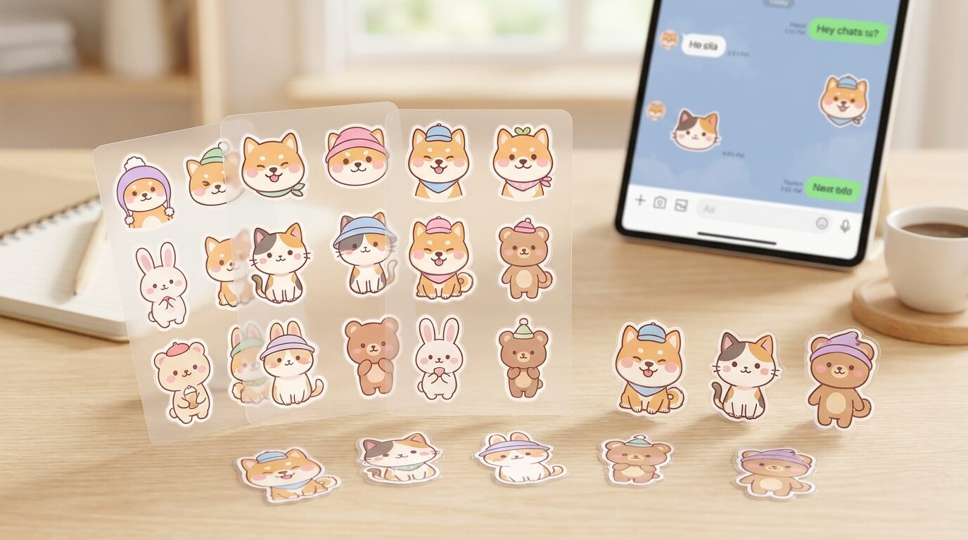 FilmoraのAIステッカーで動物 イラストを活用するイメージ