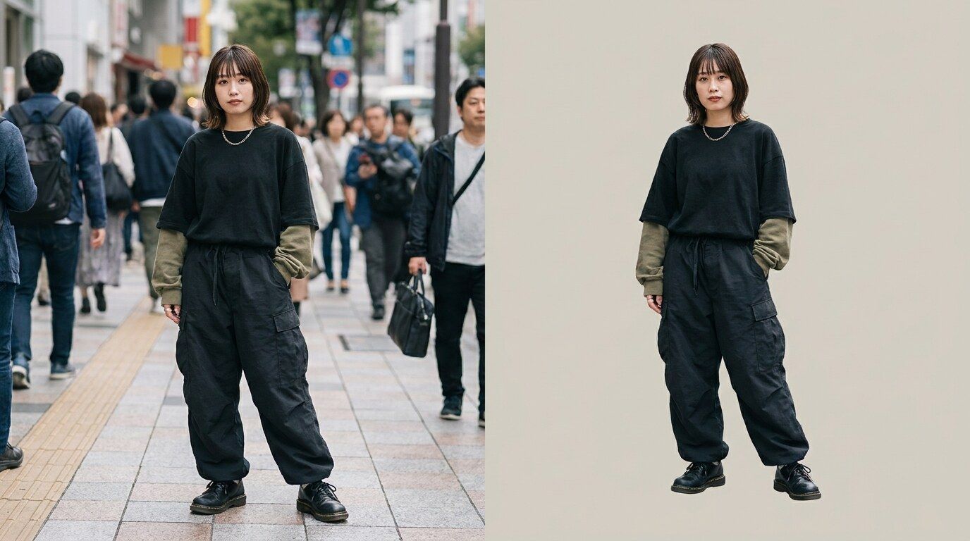 FilmoraのAIスマートカットアウトで脚ラインを見せやすくする