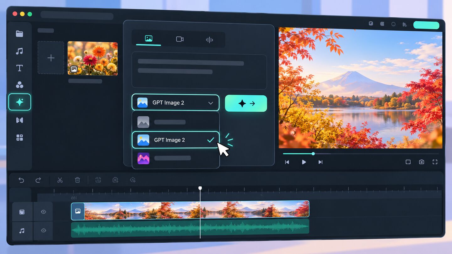 FilmoraでGPT Image 2を選ぶ手順