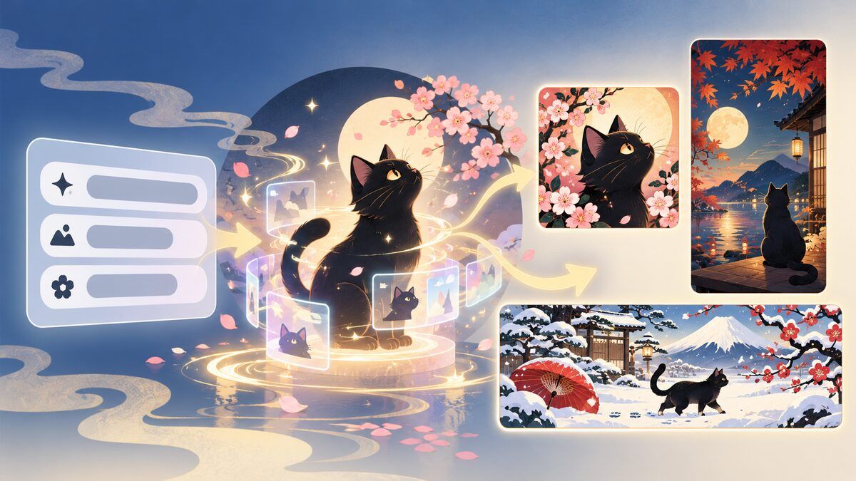 FilmoraのGPT Image 2で黒猫イラストを生成するイメージ