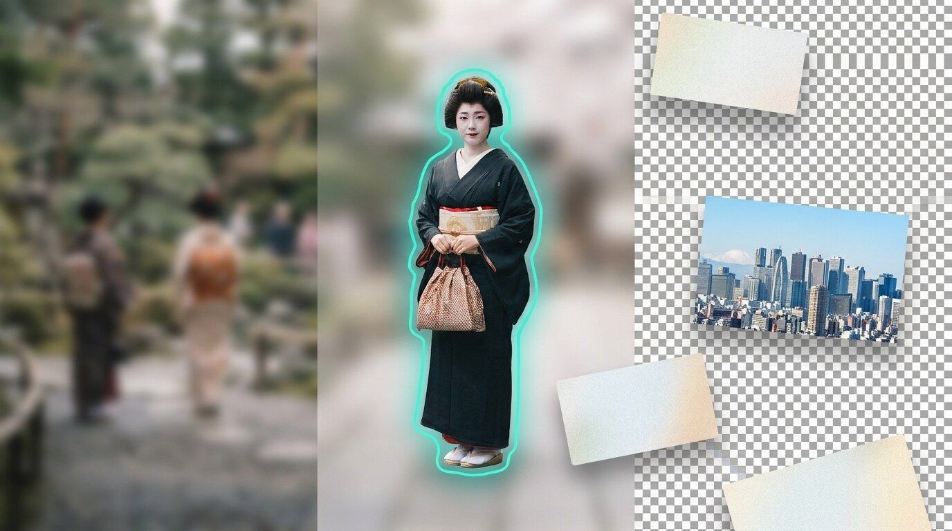 FilmoraのAIスマートカットアウトで補正後の被写体を切り抜く