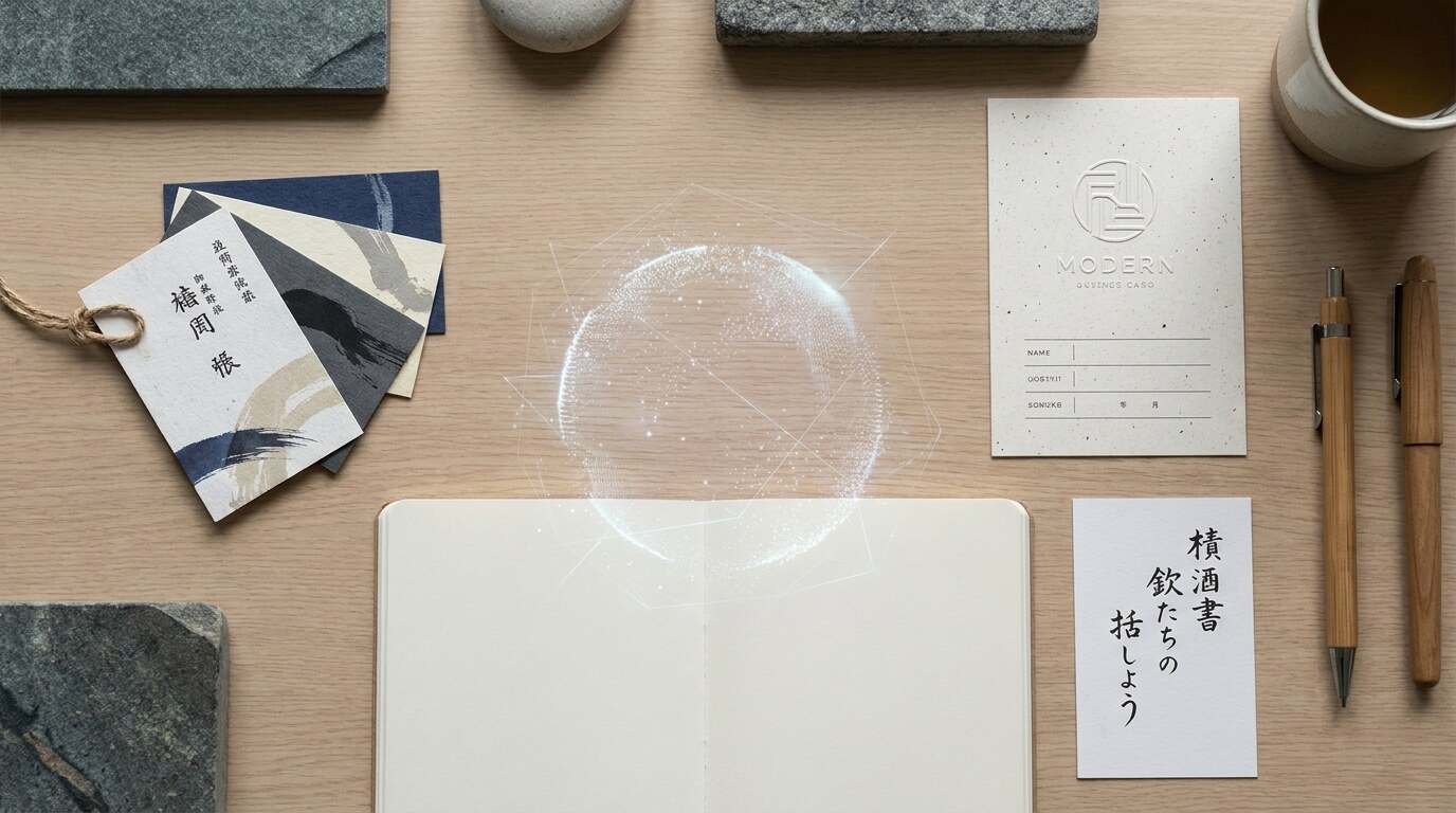 FilmoraのAI画像からプロンプト生成でAIロゴの雰囲気を整理するイメージ