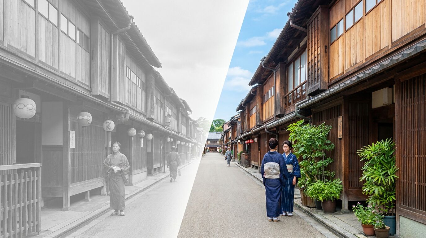 FilmoraのAI画像から動画生成で白黒写真カラー化を動画素材化するイメージ