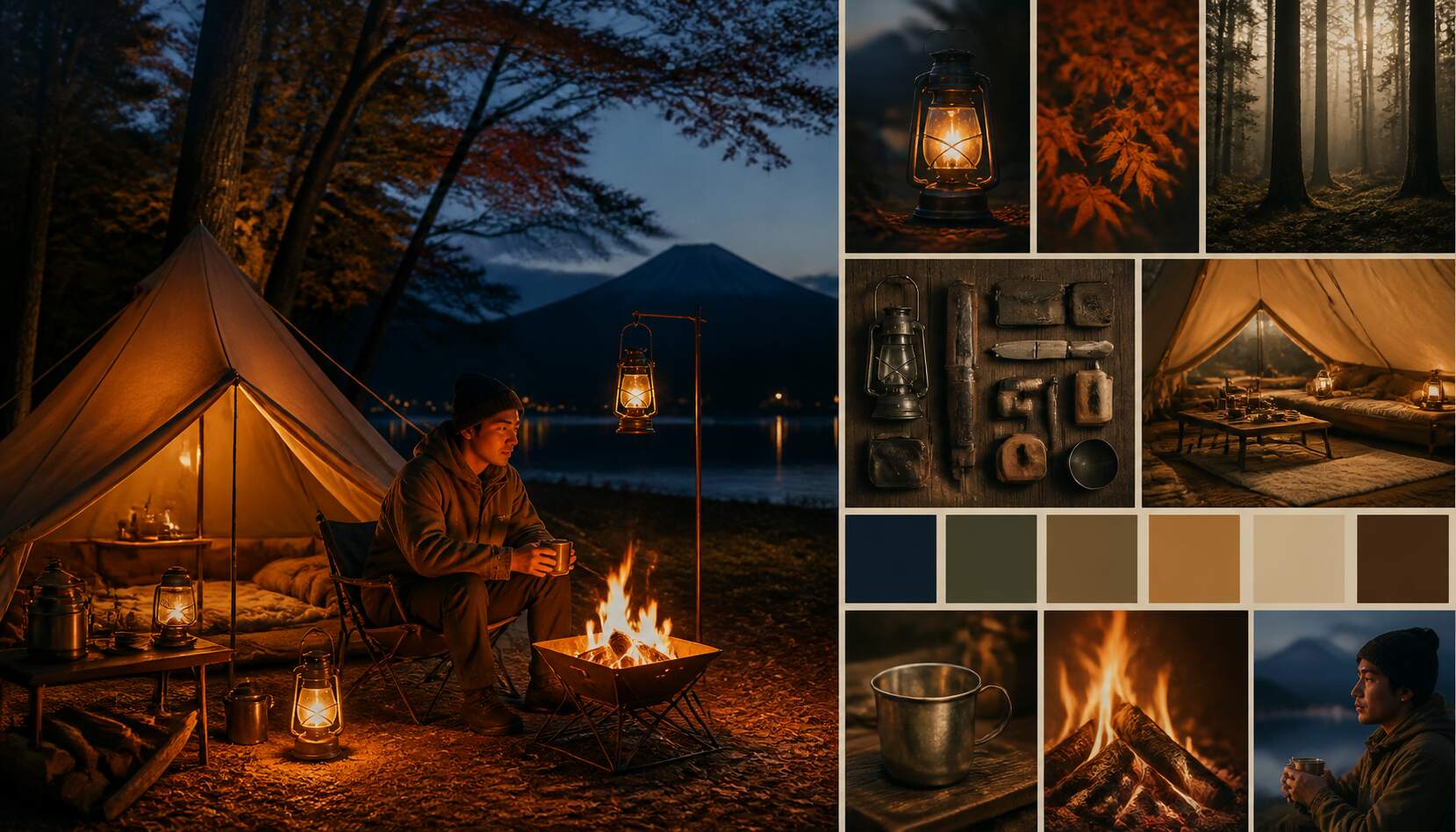 FilmoraでAI画像からプロンプト生成を使ってキャンプ 画像の方向性を整理するイメージ